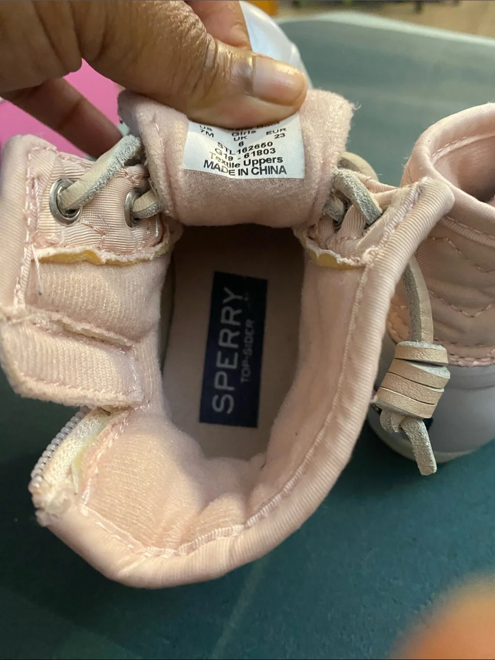 Sperry Kids Pink and Light Gray Duck Boots
